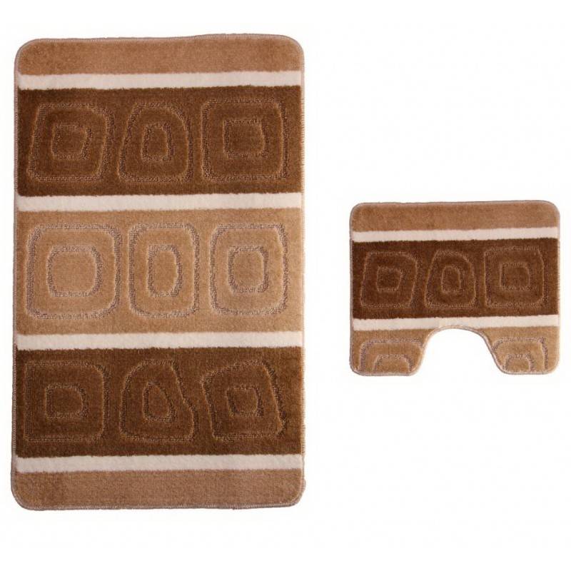 Набор ковриков для ванной BANYOLIN SILVER 60х100 см ворс, коричневый