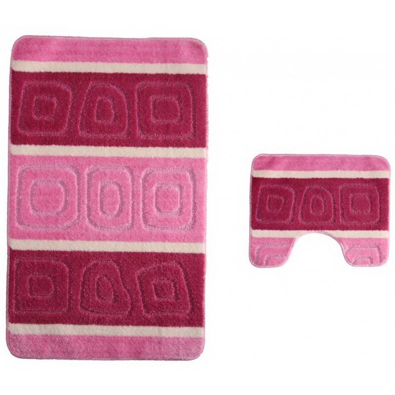 Набор ковриков для ванной BANYOLIN SILVER 60х100 см ворс, розовый