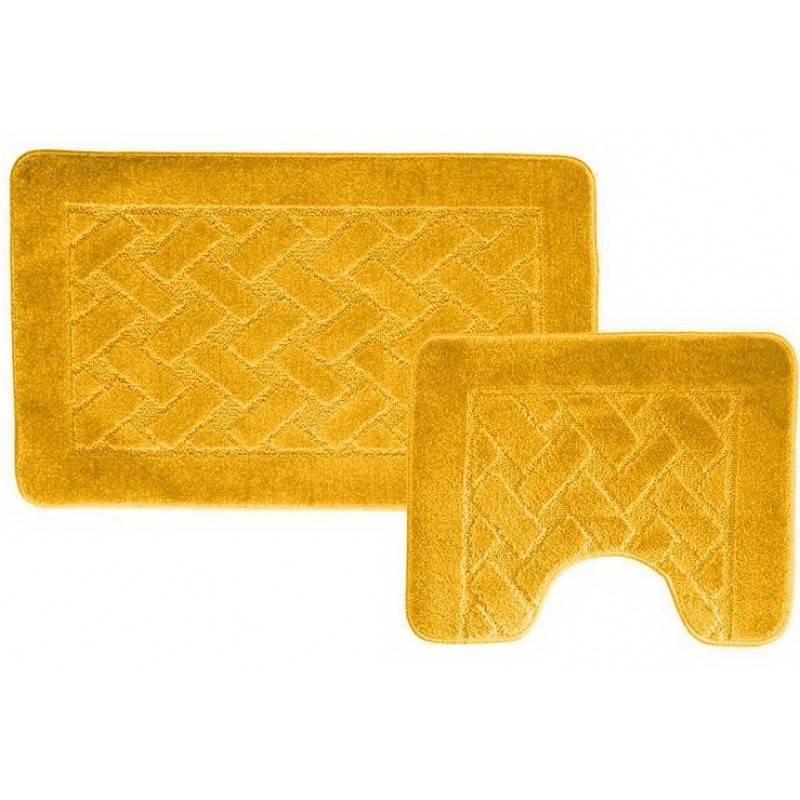 Набор ковриков для ванной BANYOLIN 55х90 см ворс, желтый