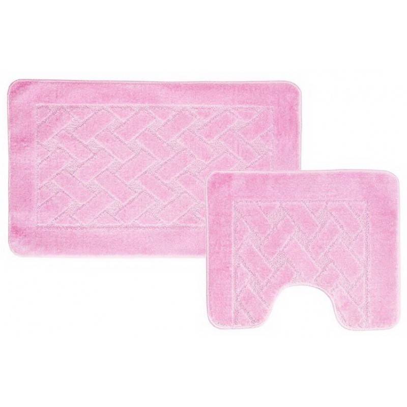 Набор ковриков для ванной BANYOLIN 55х90 см ворс, розовый