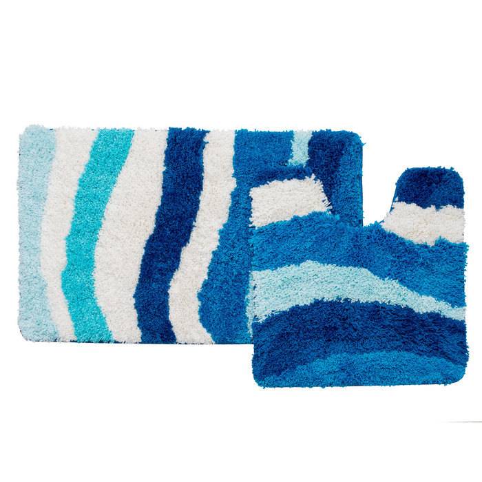 Набор ковриков для ванной комнаты Iddis Blue Wave 50х80, 50х50 см 480M580i13