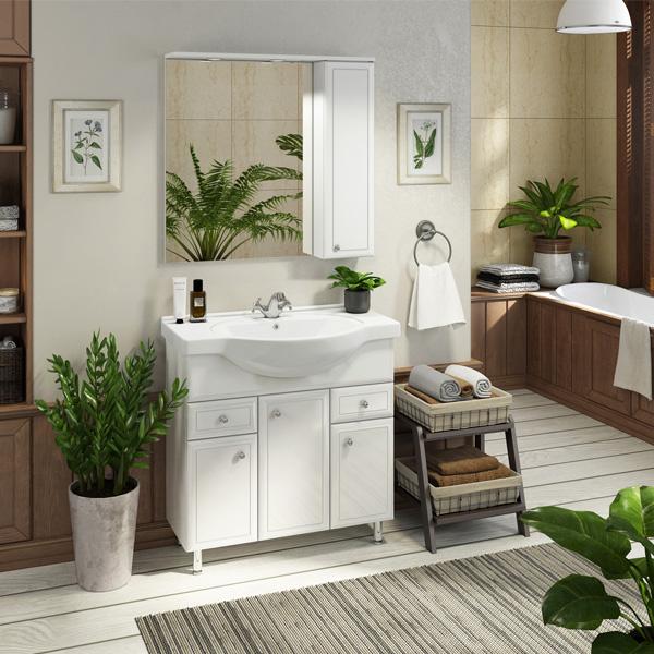 Мебель для ванной Comforty Сочи 85 белая (Сенеж)