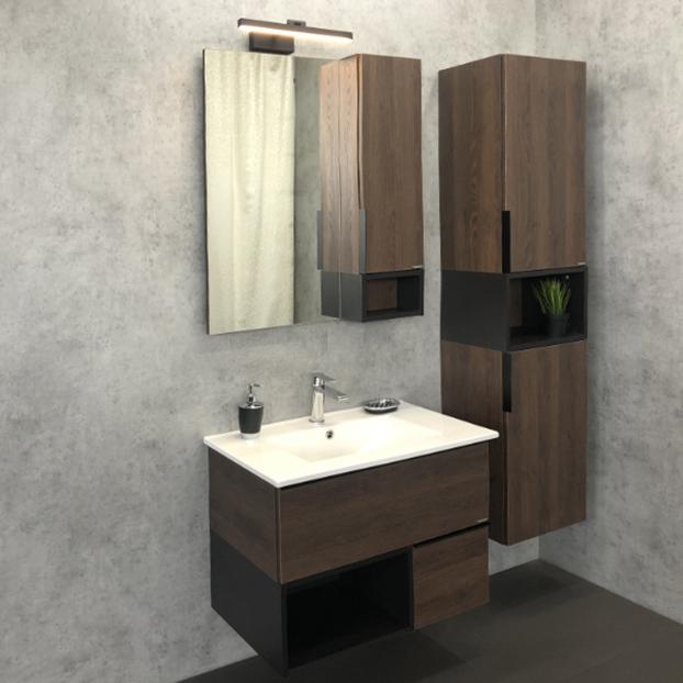 Мебель для ванной Comforty Франкфурт 75 дуб шоколадно-коричневый (75E белая)