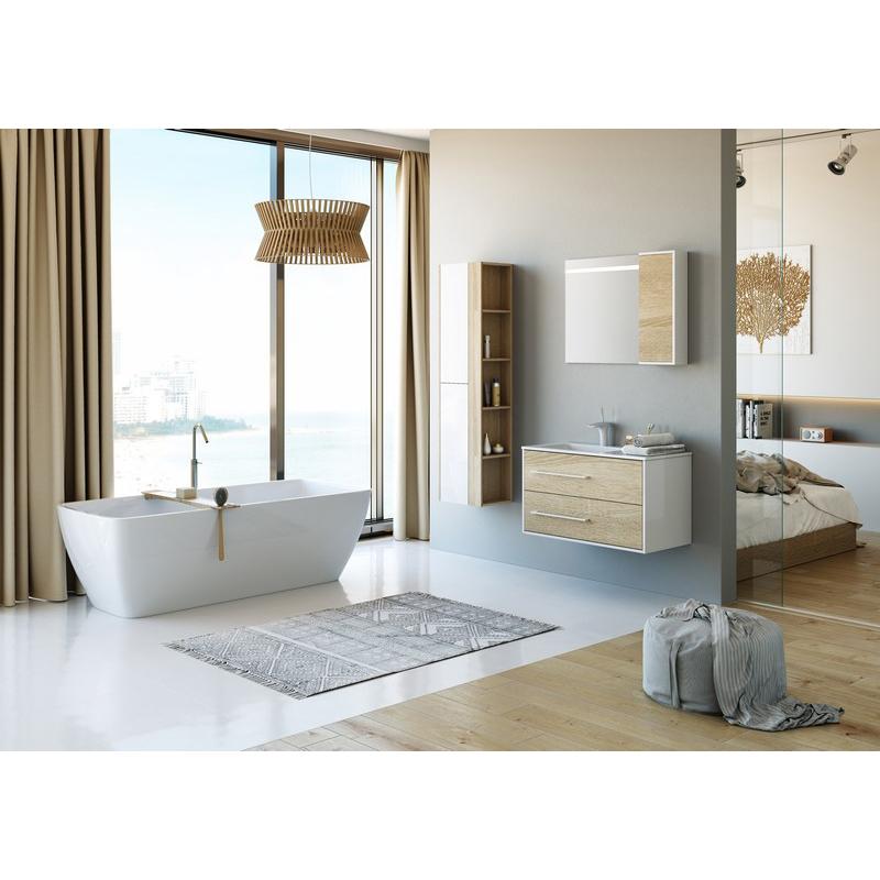 Мебель для ванной Aqwella 5 Stars Майами Т9/R дуб сонома/белый