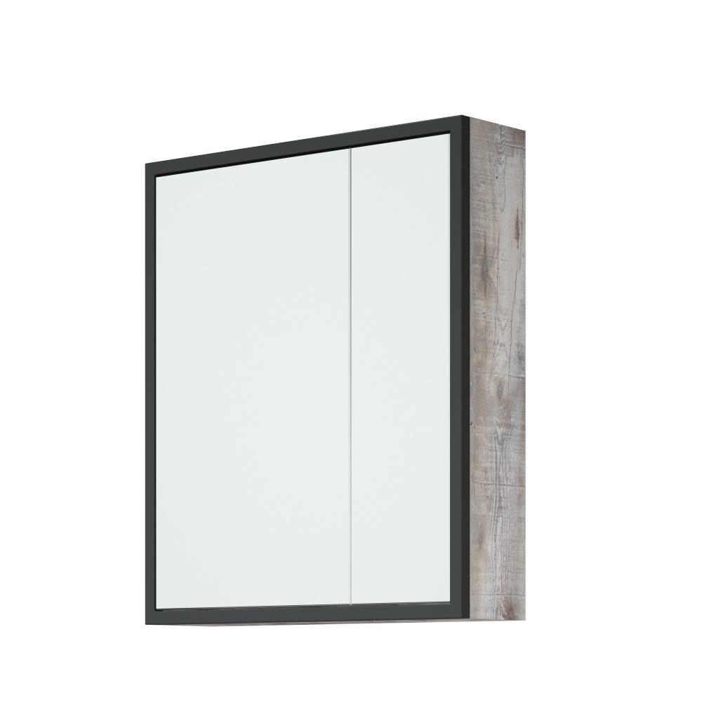 Зеркальный шкаф Corozo Айрон 60 черный/антик