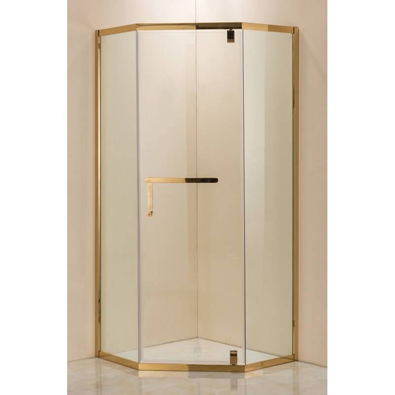 Душевое ограждение Grossman PR-90GD золото, 90х90, с распашной дверью, угловое